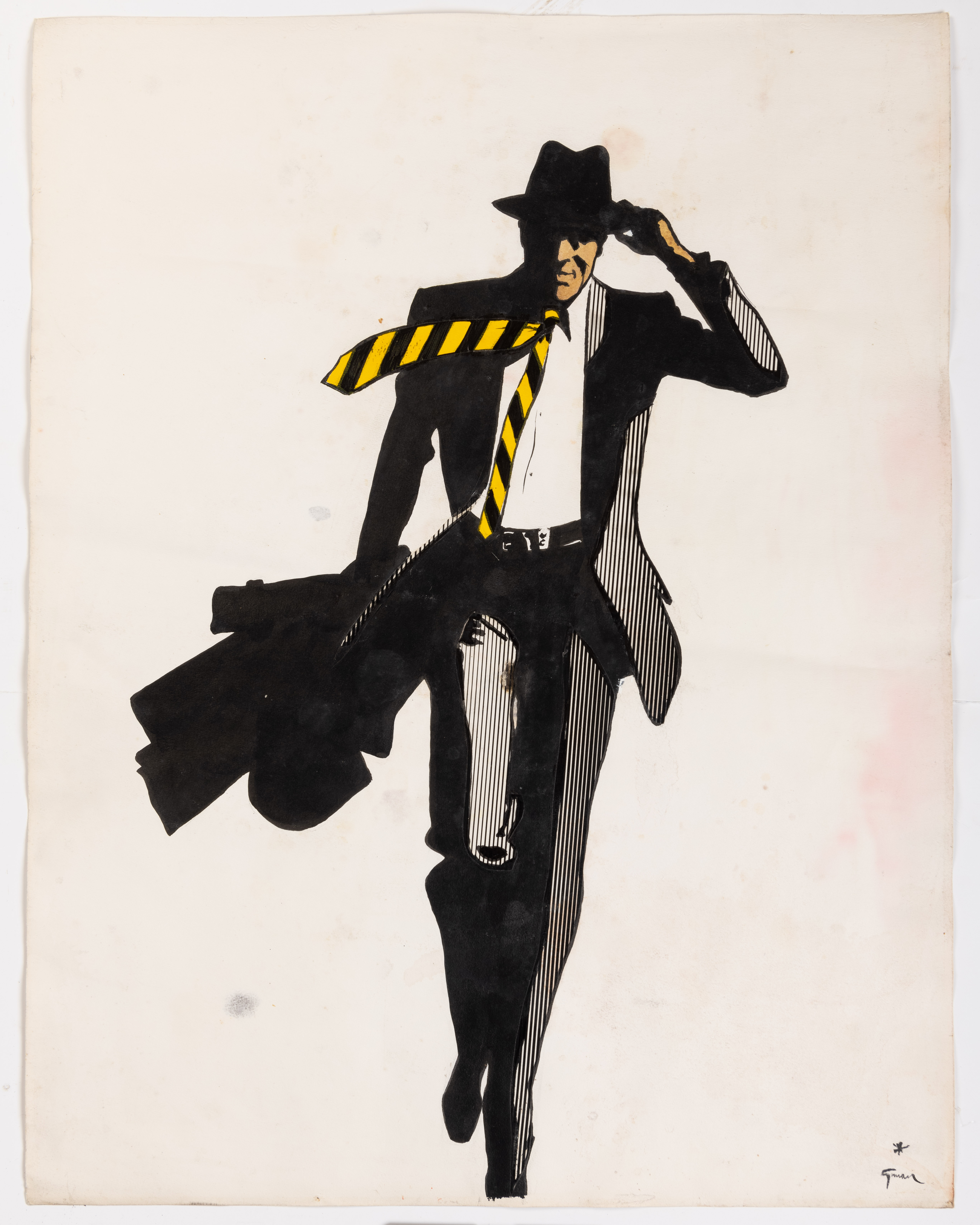 Design for a Poster: A Man in a Suit Walking